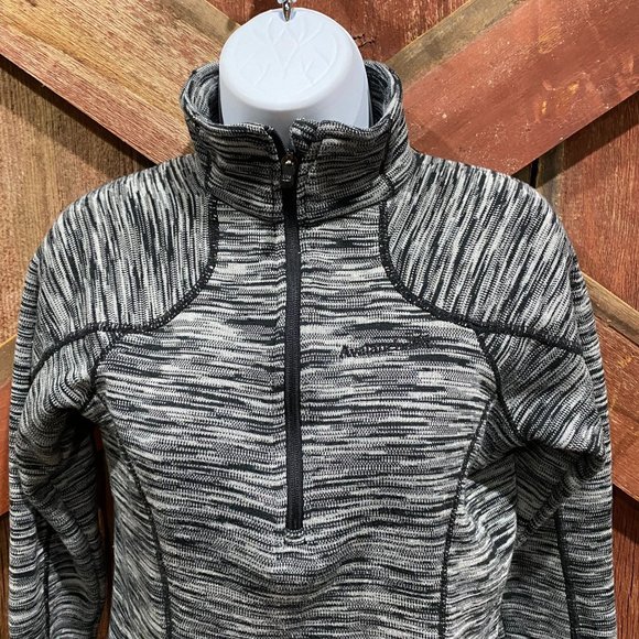 Avalanche Woman's Mid Outer Layer 1/4 Zip Pullover Shirt Size Small, Black White - Picture 2 of 11